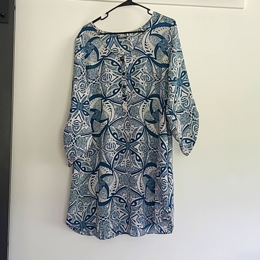 Blue and cream Manuhealii dress
